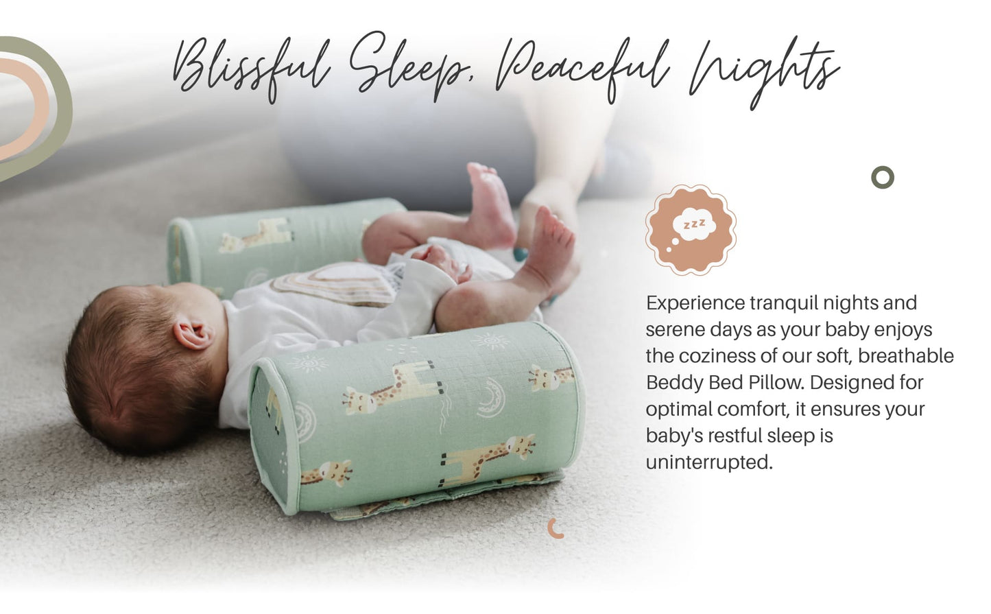 Anti-Roll Baby Pillow | Safe Infant Sleep Positioner | Firm & Comfortable